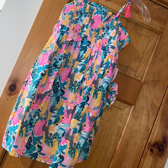 Tommy Bahama Other - 🎉HP🎉 Tommy Bahama Kids Tank Top Sun Dress Shift Aqua Hot Pink Green Girls 8